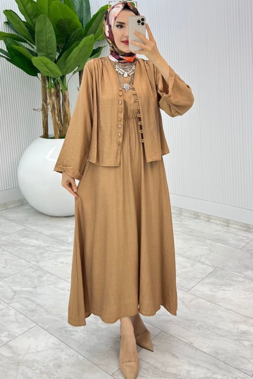 Vizon Halime Elbise Takım Tesettür Giyim Vizon