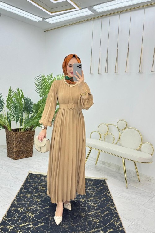 Vizon İkra Elbise Tesettür Giyim Vizon