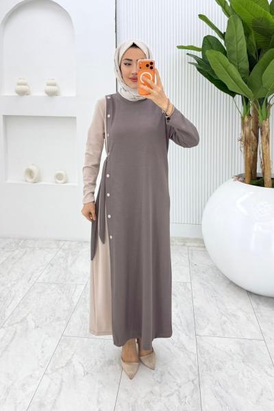 Vizon Nilda Elbise Tesettür Giyim  Vizon