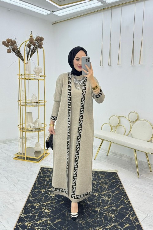 Vizon Wersac Triko Elbise Tesettür Giyim Vizon