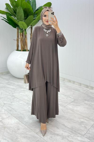 Vizon Yezra Takım Tesettür Giyim Vizon