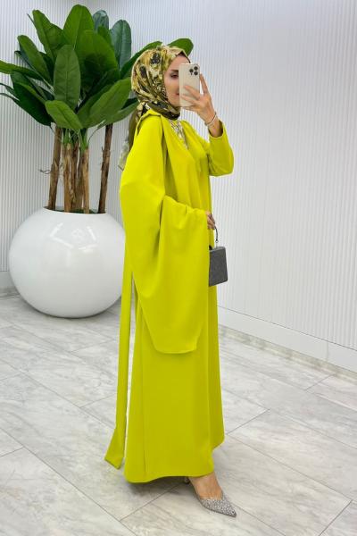 Yağ Yeşil Premium Yağmur Elbise Tesettür Giyim Yağ Yeşili