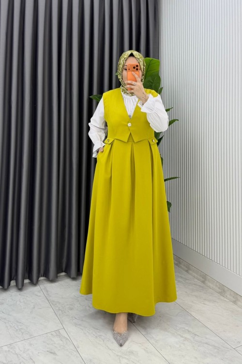 Yağ Yeşili Premium Zehra Jile Tesettür Giyim  Yağ Yeşili