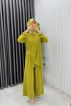 Yağ Yeşil Figen Pantolon Takım Tesettür Giyim  Yağ Yeşili