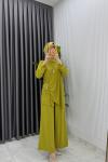 Yağ Yeşil Figen Pantolon Takım Tesettür Giyim  Yağ Yeşili