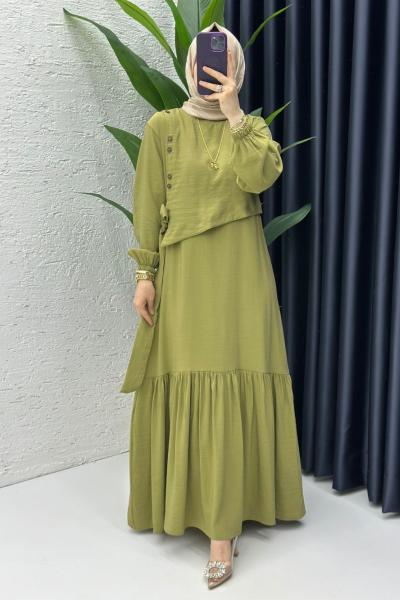 Yeşil Aycan Elbise Tesettür Giyim Yeşil