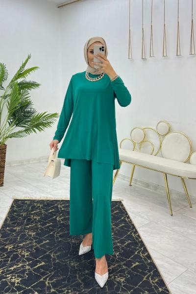 Yeşil Doğa Takım Tesettür Giyim Yeşil