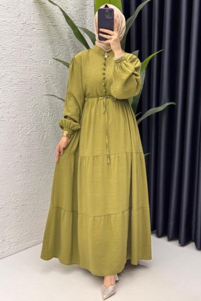 Yeşil Handan Elbise Tesettür Giyim  Yeşil