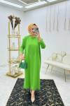 Yeşil Şıkır Triko Elbise Tesettür Giyim