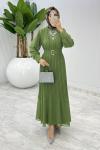 Yeşil Şoray Elbise Tesettür Giyim Yeşil
