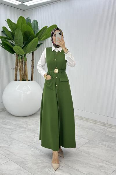 Yeşil Sude Jile Tesettür Giyim  Yeşil