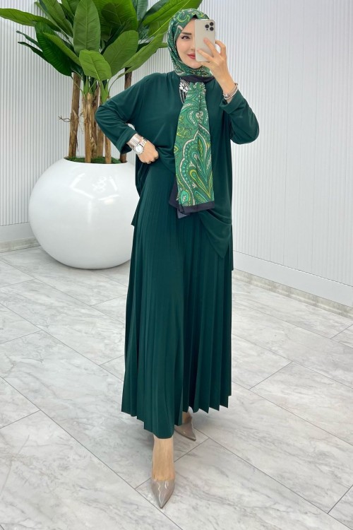 Zümrüt Şermin Etek Takım Tesettür Giyim Zümrüt