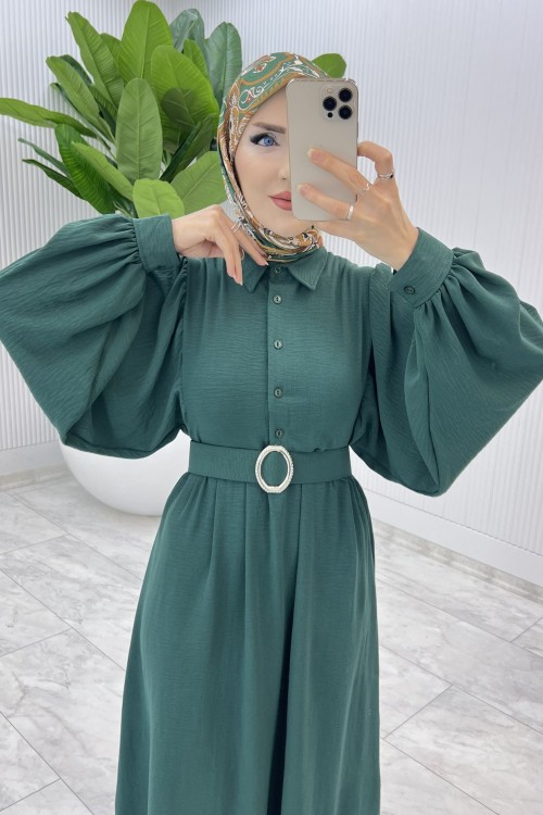 Zümrüt Burçak Elbise Tesettür Giyim Zümrüt