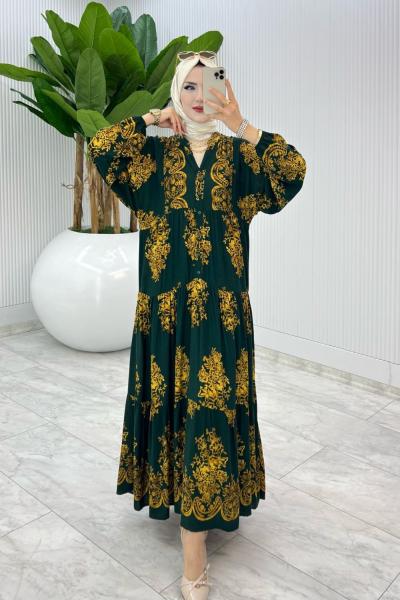 Zümrüt Bahar Elbise Tesettür Giyim Zümrüt
