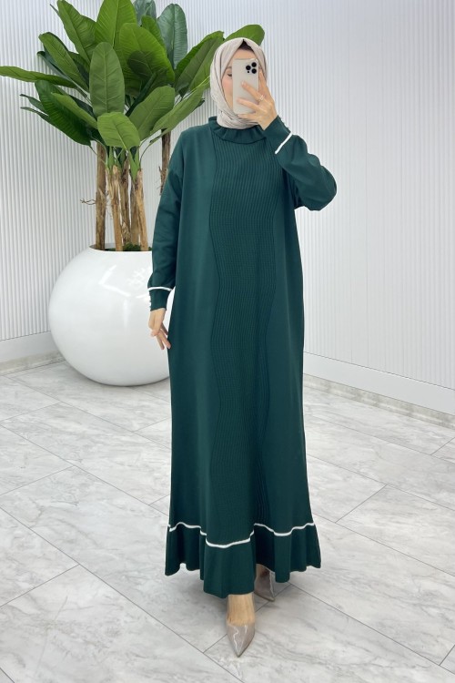 Zümrüt Bensu Triko Elbise Tesettür Giyim  Zümrüt