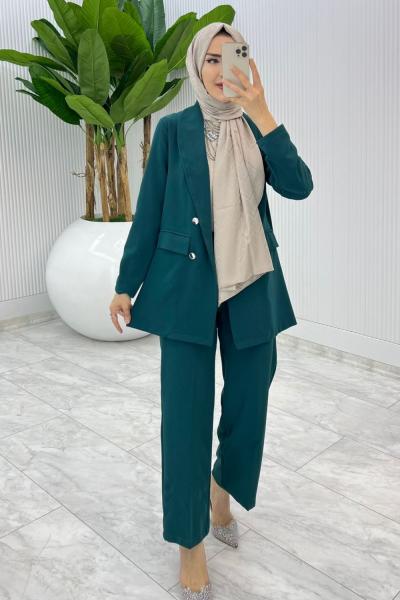 Zümrüt Hande Ceket Takım Tesettür Giyim Zümrüt