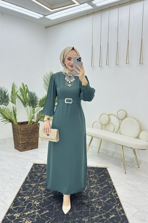 Zümrüt Hadise Kalem Elbise Tesettür Giyim Zümrüt