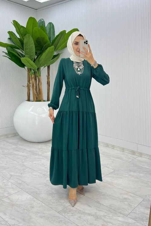 Zümrüt Nilay Elbise Tesettür Giyim Zümrüt