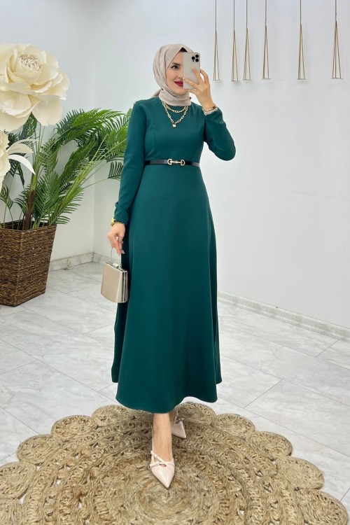 Zümrüt Temmuz Elbise Tesettür Giyim Zümrüt