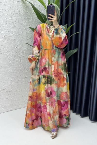 Açelya Elbise Tesettür Giyim Fuşya