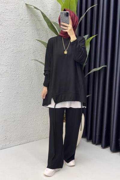 Aden Takım Tesettür Giyim  Siyah