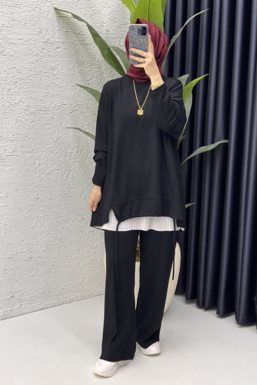 Aden Takım Tesettür Giyim  Siyah