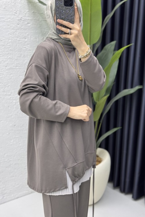 Aden Takım Tesettür Giyim  Füme