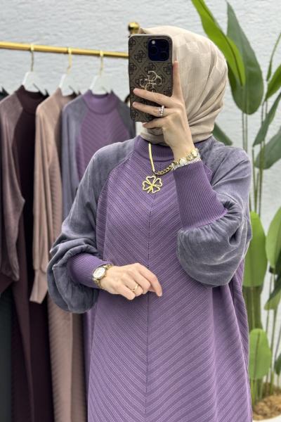 Afife Elbise Tesettür Giyim Mor