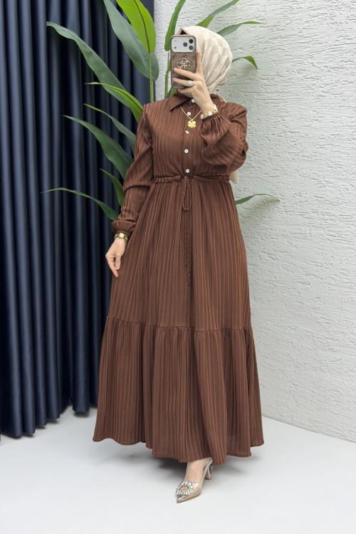 Ahenk Elbise Tesettür Giyim  Kahve