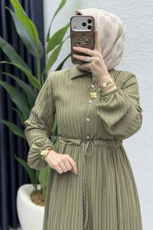 Ahenk Elbise Tesettür Giyim  Çağla Yeşili