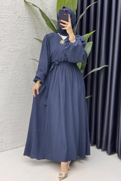 Ahsen Elbise Tesettür Giyim Lacivert