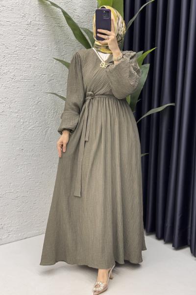 Ahsen Elbise Tesettür Giyim Haki