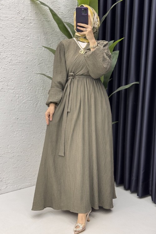 Ahsen Elbise Tesettür Giyim Haki