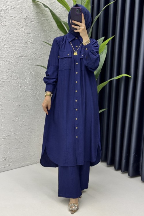 Amine Takım Tesettür Giyim Lacivert