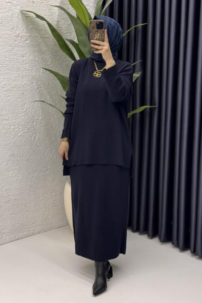 Asel Takım Tesettür Giyim Lacivert