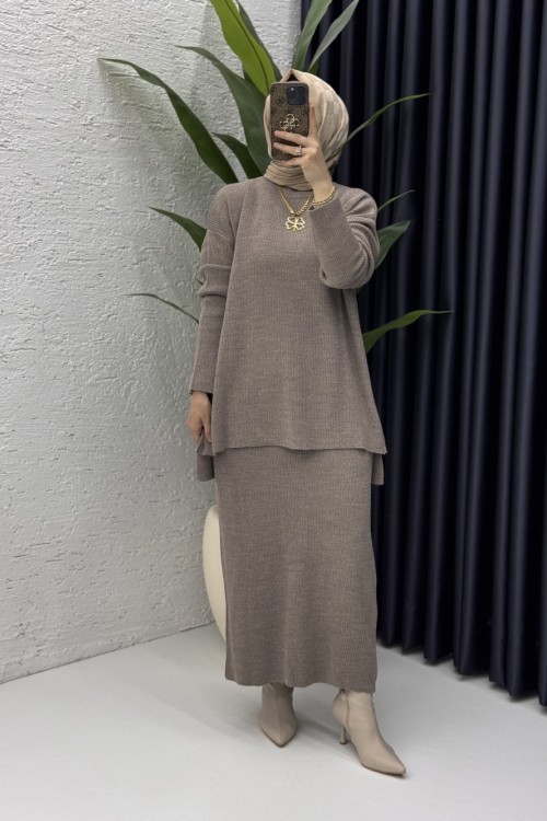 Asel Takım Tesettür Giyim  Vizon