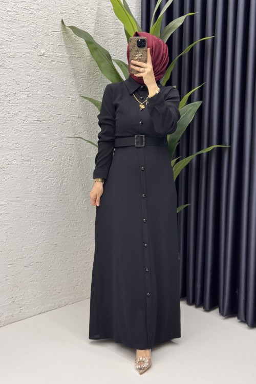 Asu Elbise Tesettür Giyim  Siyah