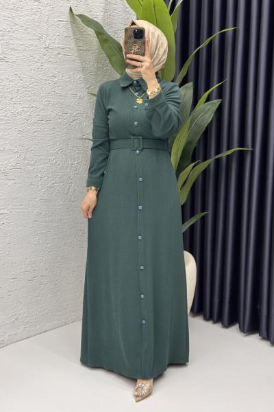 Asu Elbise Tesettür Giyim Zümrüt