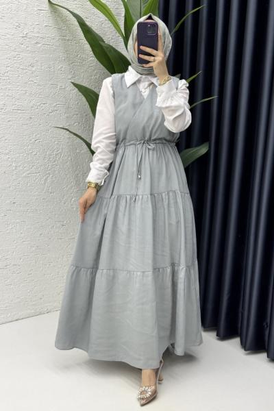 Asya Jile Tesettür Giyim Gri