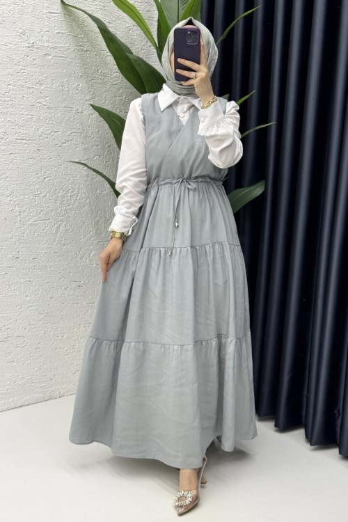 Asya Jile Tesettür Giyim Gri