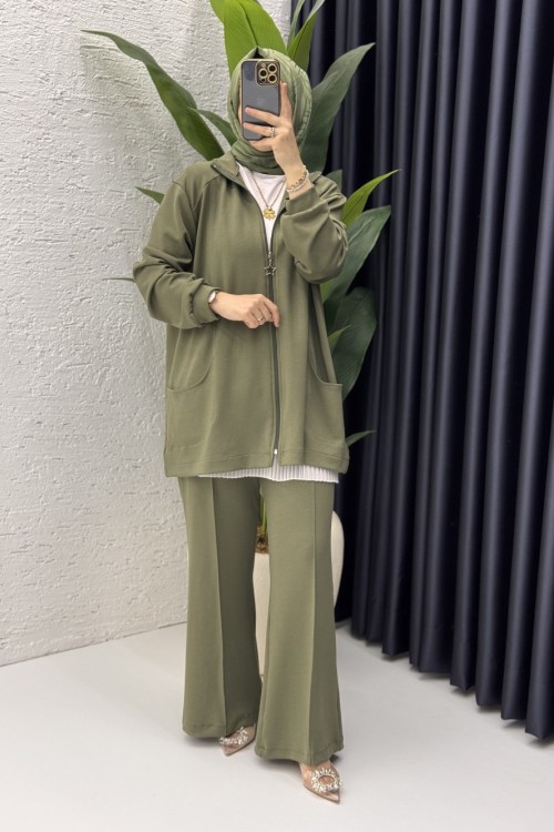 Aybike Takım Tesettür Giyim  Haki