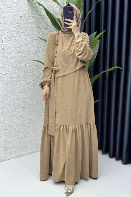 Aycan Elbise Tesettür Giyim Latte