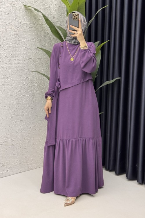 Aycan Elbise Tesettür Giyim  Mor