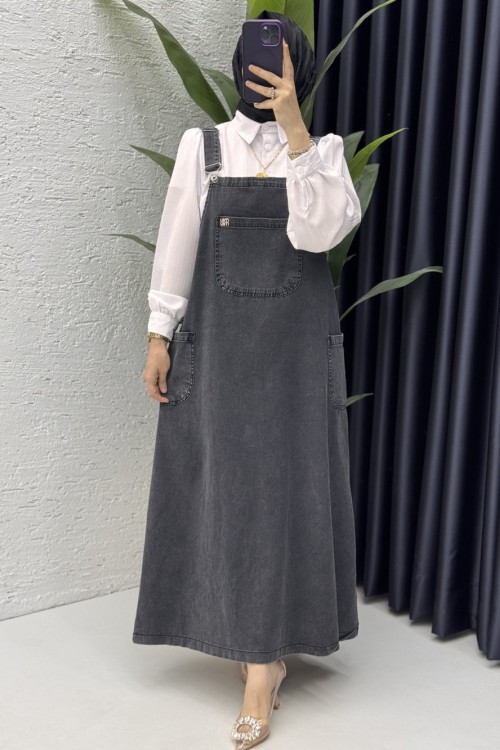 Ayla Kot Jile Tesettür Giyim Antrasit