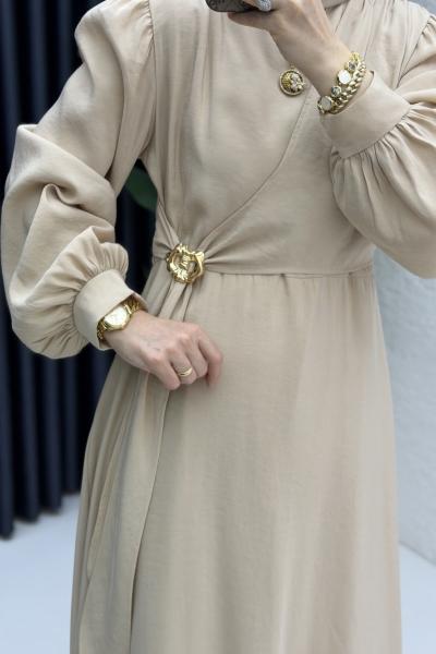 Ayliz Elbise Tesettür Giyim Taş Rengi