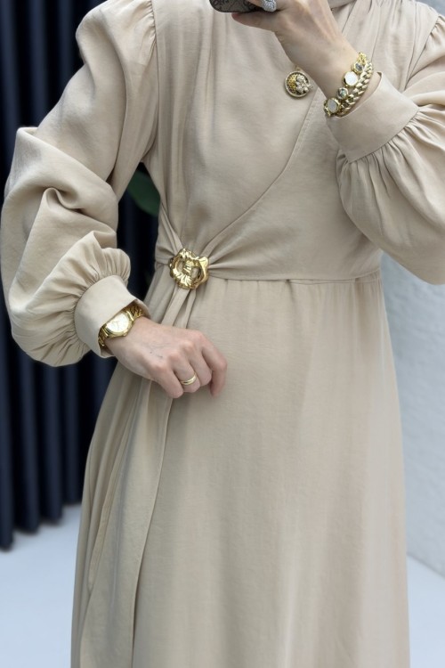 Ayliz Elbise Tesettür Giyim  Taş Rengi