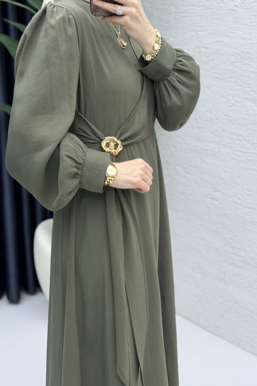 Ayliz Elbise Tesettür Giyim Haki