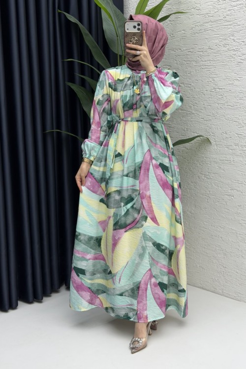 Ayşin Elbise Tesettür Giyim  Yeşil