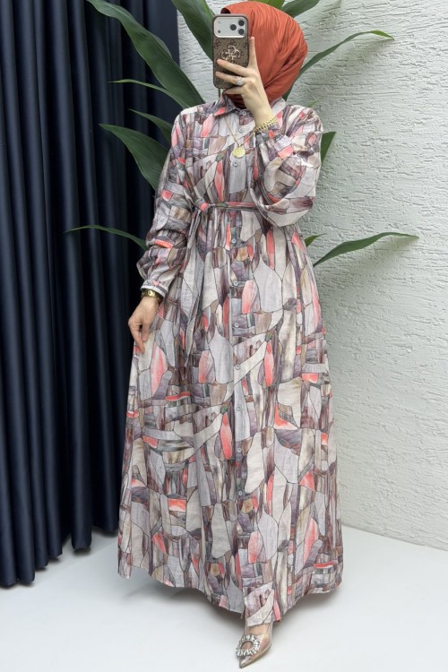 Ayza Elbise Tesettür Giyim  Kiremit