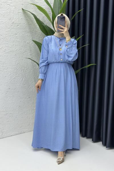 Bebe Mavi Vera Tesettür Elbise Bebe Mavisi